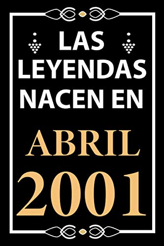Las leyendas nacen en Abril 2001: Regalo de cumpleaños perfecto para hombre y mujer de 20 años I...