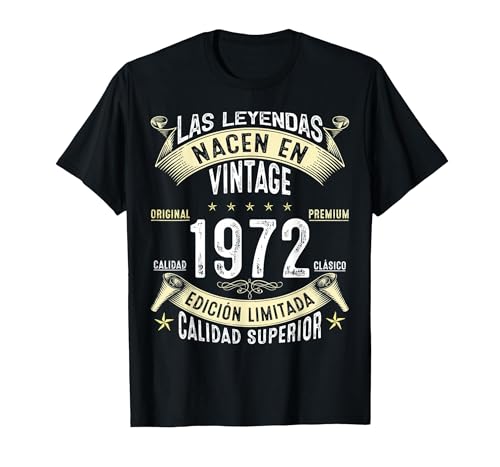 54 Años Cumpleaños Las Leyendas Nacen en de 1972 Camiseta, Hombre, Negro, L