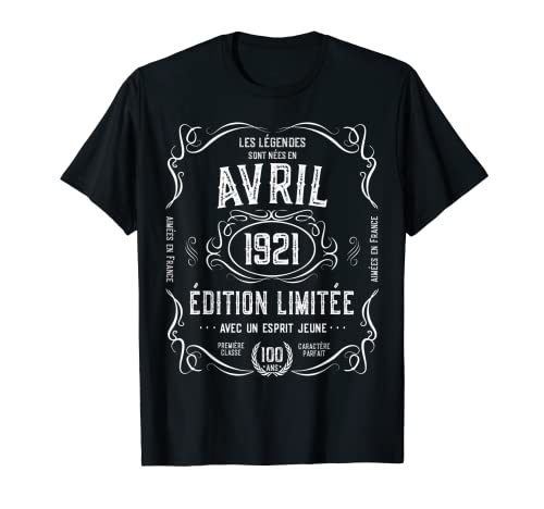 100 años de cumpleaños para hombre militar. Fabricado en abril de 1921 Camiseta