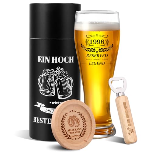 yosiio Regalo de cumpleaños 30 para hombres 1996 Vaso de cerveza personalizado regalo de...