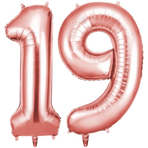 OFFCUP Globo Número 19 91 Oro rosa 40' (101cm), Grande Globos Foil, Globo Numeros Gigante, Inflar...