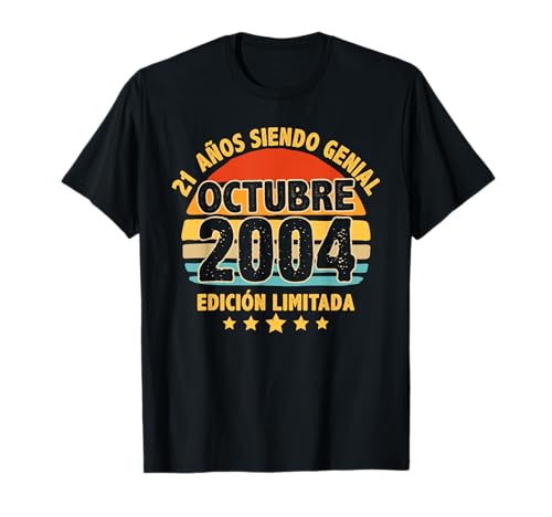 Octubre 2004 21 Años Hombre Cumpleaños Regalo Octubre 2004 Camiseta