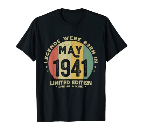 Legends Were Born In May 1941 Cumpleaños Camiseta