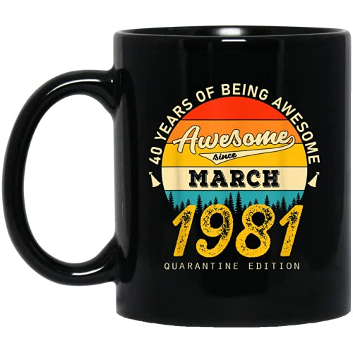 Hombre 40 cumpleaños marzo de 1981 Edición de cuarentena Taza del abuelo