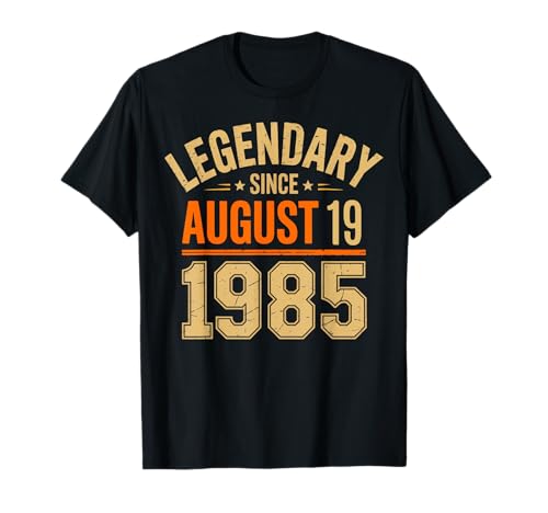 Legendario Desde el 19 de Agosto de 1985 Impresionante Fiesta de cumpleaños Retro Camiseta