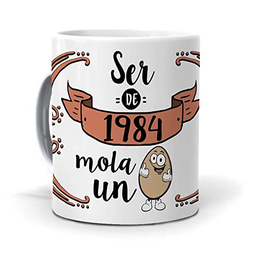 Taza Única Para Cumpleaños | Ser de 1984 Mola un Huevo | Regalo Original para Café y Té |...