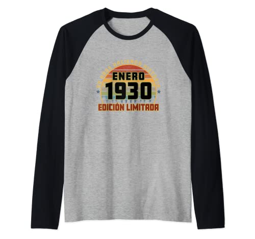 Camiseta Cumpleaños Enero 1930 90 Años Haciendo Historia Camiseta Manga Raglan