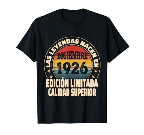 Edición Limitada Diciembre 1926 - Cumpleaños 98 Años Camiseta