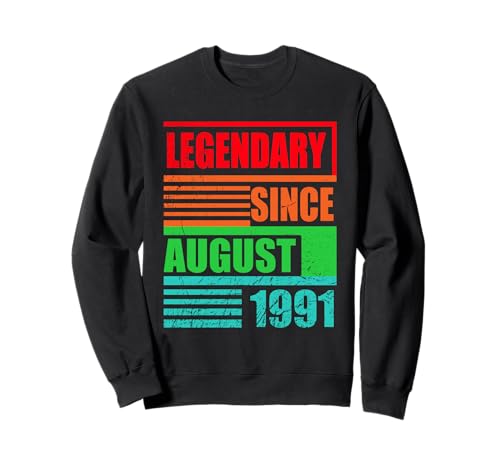 35 cumpleaños Legendario Desde Agosto de 1991 cumpleaños Sudadera