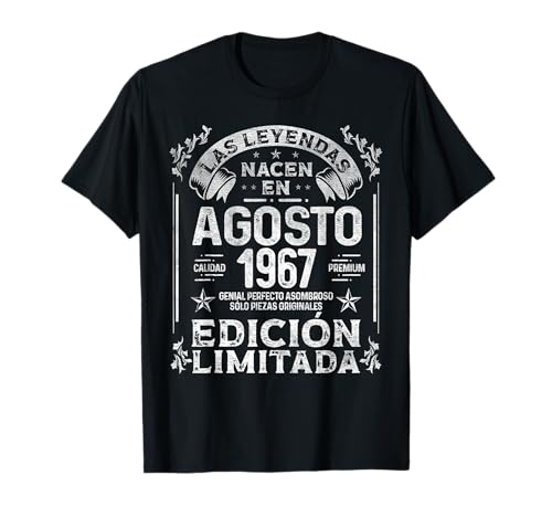 Las Leyendas nacen en Agosto de 1967 - 58 Años Cumpleaños Camiseta