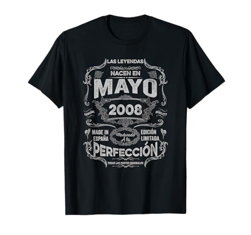 Mujer Leyendas Mayo 2008 Hombre Mujer 17 Años Cumpleaños Camiseta
