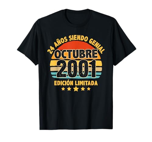 Octubre 2001 24 Años Hombre Cumpleaños Regalo Octubre 2001 Camiseta
