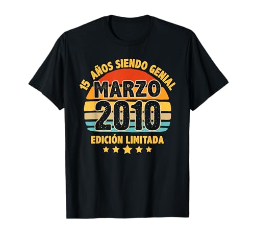 Marzo 2010 15 Años Niño Cumpleaños Regalo Marzo 2010 Camiseta