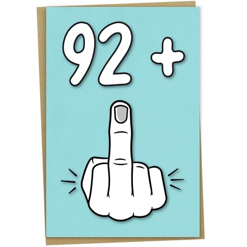 Mug Monster Tarjeta de 93 cumpleaños, 92 + 1, divertida tarjeta de cumpleaños para mujeres u...