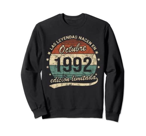 Leyendas Nacen Octubre 1992 Cumpleaños Retro Sudadera