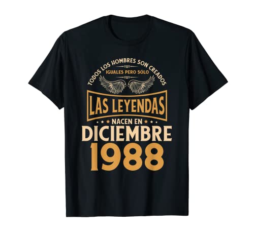 Cumpleaños Hombre Regalos Las Leyendas Diciembre 1988 Camiseta