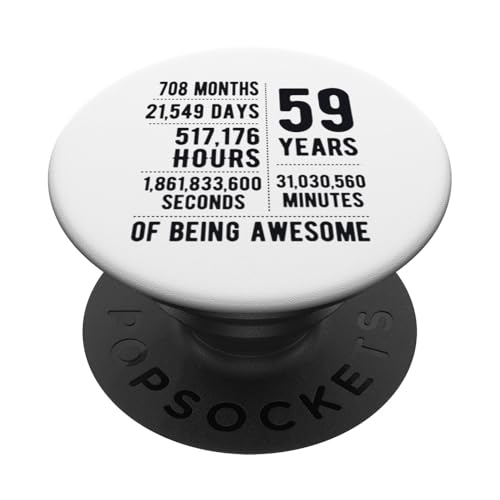 59 Cumpleaños Hombres Mujeres Divertido 59 Años PopSockets PopGrip Adhesivo