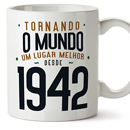 MUGFFINS Tazas 1942 Cumpleaños - En Portugués - Tornando o Mundo um Lugar Melhor - 11 oz / 330 ml...