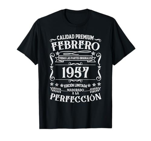 69 cumpleaños Nacido en Febrero de 1957 Vintage 69 años Camiseta