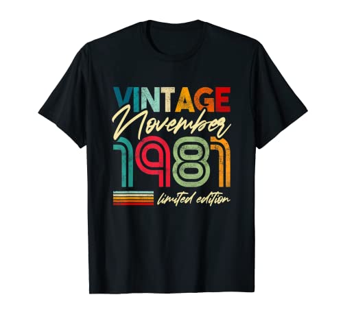 1981 cumpleaños diseño para mujeres, hombres cumpleaños noviembre 1981 Camiseta