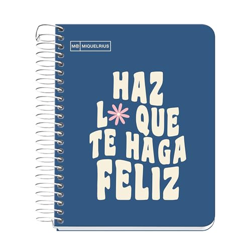 Miquelrius - Cuaderno A6, Notebook mensajes, 1 banda de color, 100 Hojas de 90 g/m², Cuadrícula de...