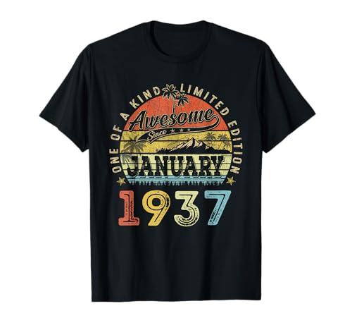89 Edición Limitada 1937 Único 89 de enero Cumpleaños Camiseta