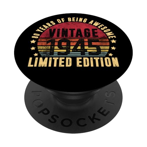 Vintage 1945 Edición Limitada Divertido 80 Años 80 Cumpleaños PopSockets PopGrip Adhesivo