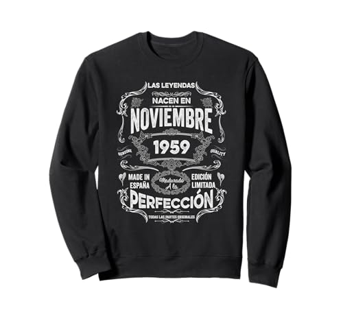 Mujer Leyendas Noviembre 1959 Hombre Mujer 65 Años Cumpleaño Sudadera