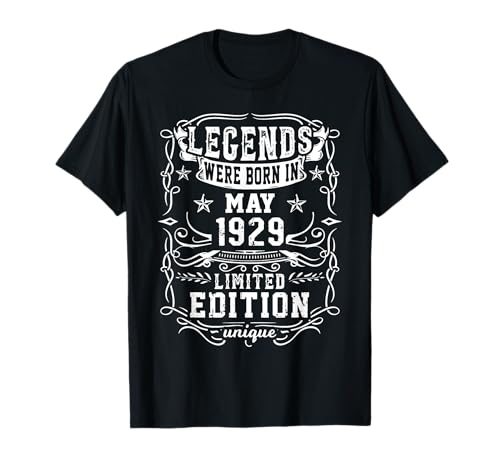 Cumpleaños Mayo 1929 Edición Limitada Regalo Legend May Camiseta