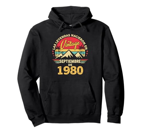 45 Años Cumpleaños Vintage Nacido En Septiembre 1980 Sudadera con Capucha