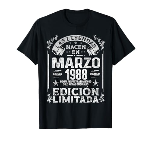 Las Leyendas nacen en Marzo de 1988 - 37 Años Cumpleaños Camiseta
