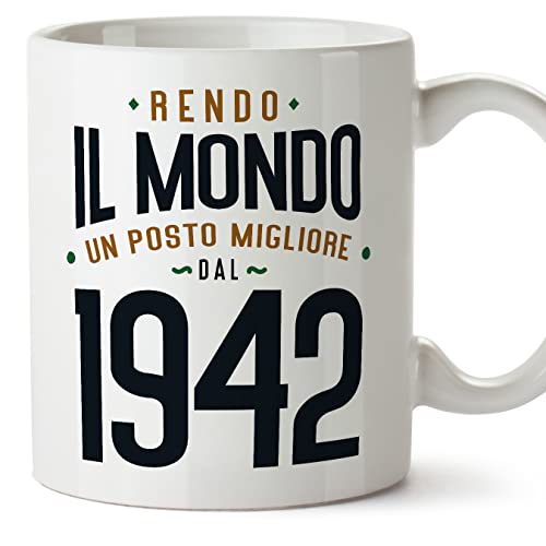 MUGFFINS Tazas 1942 Cumpleaños - En Italiano - Rendo il Mondo un Posto Migliore - 11 oz / 330 ml -...