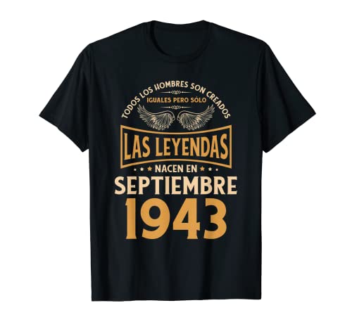 Cumpleaños Hombre Regalos Las Leyendas Septiembre 1943 Camiseta
