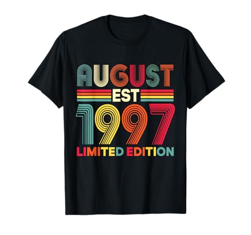 Retro Agosto 1997 Edición Limitada 29 Años 29 Cumpleaños Camiseta