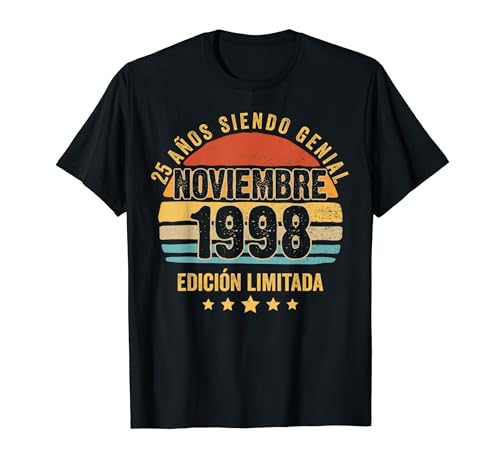 25 Años Cumpleaños Regalo Noviembre 1998 Noviembre 25 Años Camiseta
