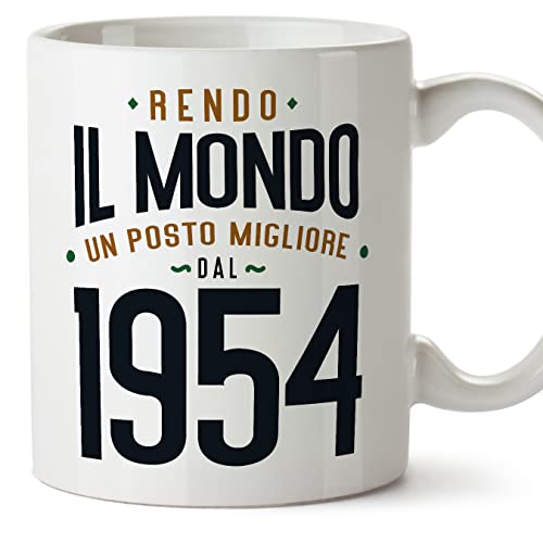 MUGFFINS Tazas 1954 Cumpleaños - En Italiano - Rendo il Mondo un Posto Migliore - 11 oz / 330 ml -...