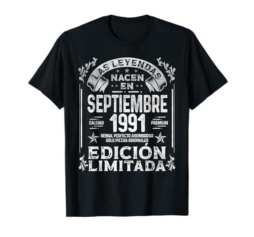 Las Leyendas nacen en Septiembre de 1991 35 años Cumpleaños Camiseta