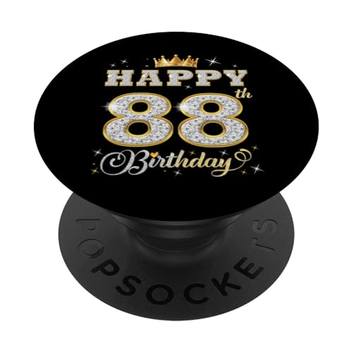 Feliz 88 cumpleaños 88 años Mujeres Hombres Fiesta de cumpleaños PopSockets PopGrip Adhesivo
