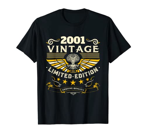 Hombre Camisetas vintage 2001 para hombres retro divertidas cumpleaños 2001 Camiseta