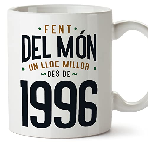 MUGFFINS Tazas 1996 Cumpleaños - En Catalán - Fent del Món un Lloc Millor - 11 oz / 330 ml -...