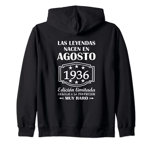 Las Leyendas nacen en agosto de 1936 85º cumpleaños 85 años Sudadera con Capucha