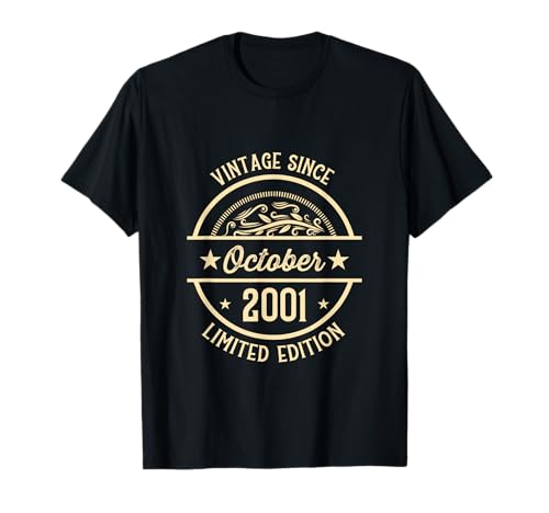 Vintage de cumpleaños desde octubre de 2001 Camiseta