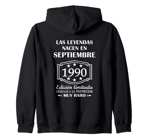 Las Leyendas nacen en Septiembre de 1990 31° cumpleaños Sudadera con Capucha
