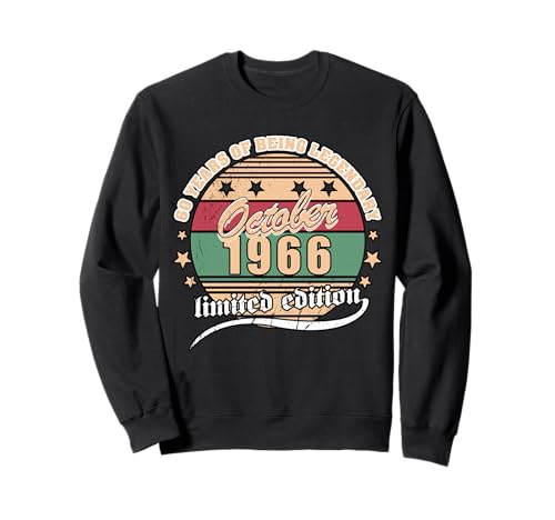 60 cumpleaños Octubre 1966 Vendimia 60 años Legendary Sudadera