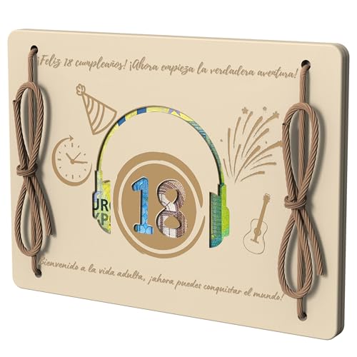 EQUIK PRODUCTS Tarjeta de Felicitación de Madera | Regalo con Dinero, Billetera de Madera | Regalo...