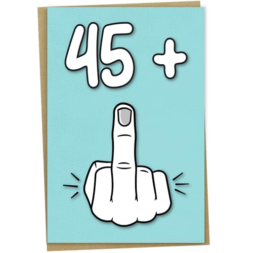 Tarjeta de cumpleaños número 46, 45 + 1, divertida tarjeta de cumpleaños para mujeres u hombres...