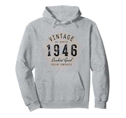 Vintage Cumpleaños 1946 Retro Sudadera con Capucha