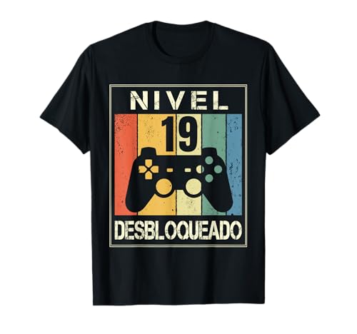Nivel 19 Desbloqueado Gamer 19 Años 2003 Divertido Chico Camiseta