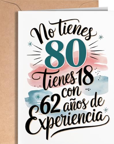 Tarjeta de 80 Cumpleaños - Tarjeta de Felicitación Graciosa para alguien que cumple 80 años -...