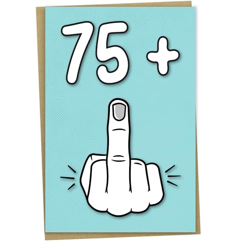 Tarjeta de cumpleaños número 76, 75 + 1, divertida tarjeta de cumpleaños para mujeres u hombres...